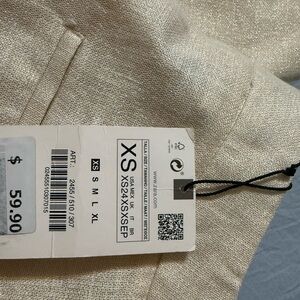 ZARA HIGH WAISTED PANTS WITH METALLIC THREAD